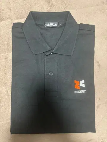 BANDAI ZEONIC 건담 블랙 피케 셔츠 M 사이즈