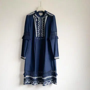 Sea New York 실크 린넨 자수 원피스