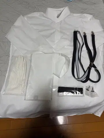윙카라 셔츠 스탠딩 칼라 포멀 잡화 6점 세트 2L 사이즈