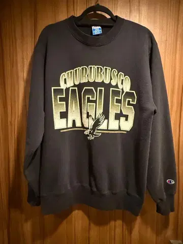 90s Champion 맨투맨 USA제 트리코 태그 칼리지 로고 블랙 L