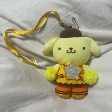 폼폼푸딩 봉제 인형 목걸이 끈 있음