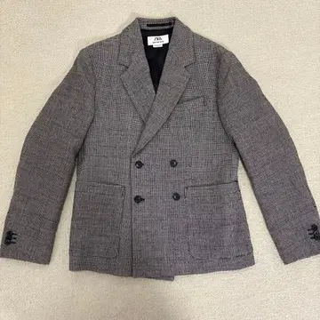 ZARA 린넨 울 블렌드 더블 자켓