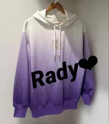 [ 미사용 ] Rady 그라데이션 로고 프레임 후드티 오버 사이즈