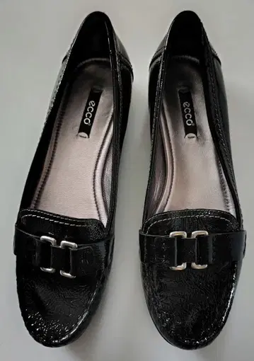 ecco 로퍼 여성용 버클 에나멜 블랙 26~26.5cm