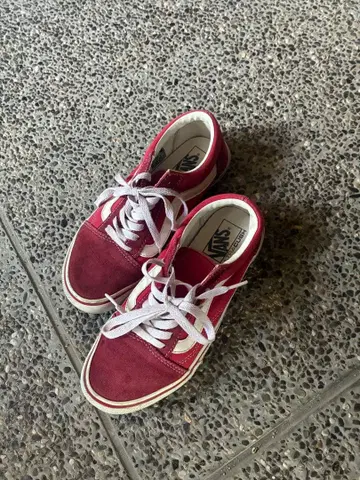 Vans 빨간색 스웨이드 스니커즈 V38CL