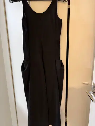 stunninglure 블랙 슬리브리스 롱 원피스
