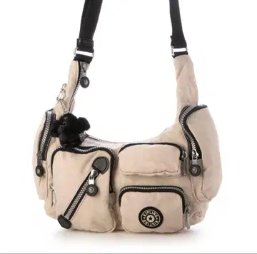 완판템 kipling 키플링 숄더백 베이지 나일론 멀티 포켓