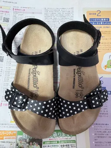 Papillio BIRKENSTOCK ISIS 앵클 스트랩 블랙 도트
