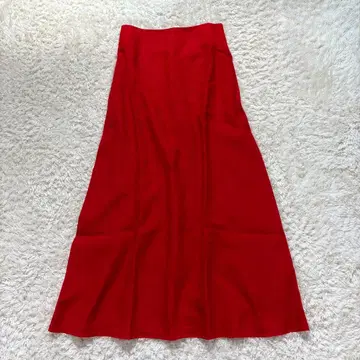 Demi-Luxe BEAMS 린넨 심플 롱 스커트 M 빨간색 36