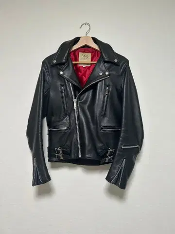 666 Leather Wear 더블 라이더 자켓 34 사이즈 소가죽