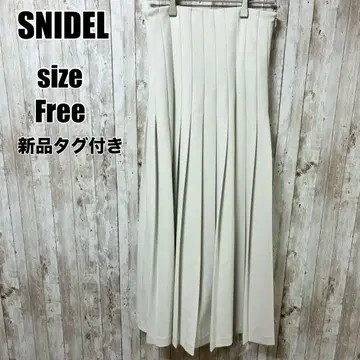 [택 포함 새상품] 스나이델 청순 고급 플리츠 롱 스커트 화이트 Free