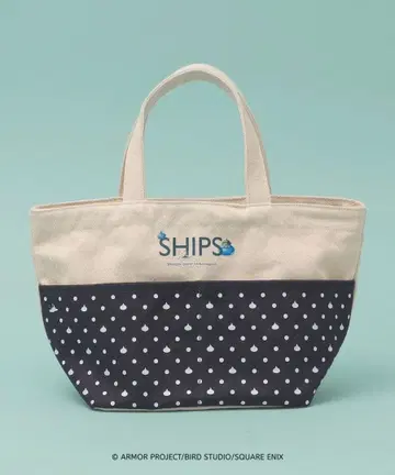 완판템 DQVIIR x SHIPS: 슬라임 도트 포켓 토트 네이비
