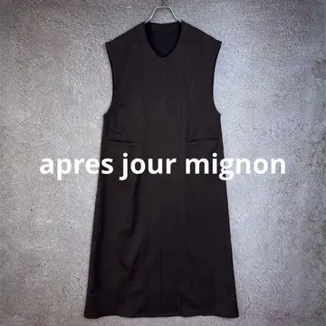 apres jour mignon 레이온 슬리브리스 원피스 브라운 계열