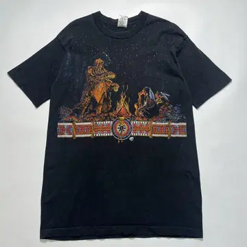 90s USA제 인디언 네이티브 빈티지T셔츠 L 블랙 8289