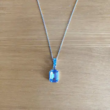 SWAROVSKI 스와로브스키 롱 목걸이 블루 크리스탈