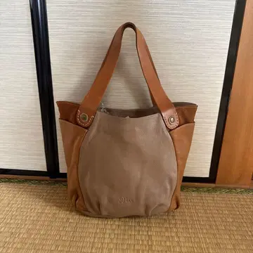 천연 가죽 베이지 가죽 여성용 토트백