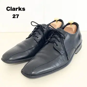 Clarks 클락스 스월 토 블랙 가죽 남성용 구두 27cm