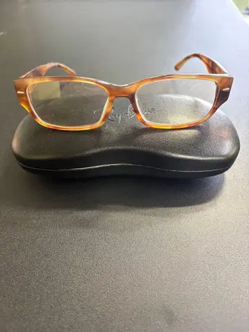 Ray-Ban 브라운 프레임 안경 케이스 포함 블루라이트 대응 도수 없음