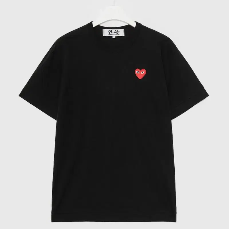 꼼데가르송 플레이 검정 하트 반팔티 xs
