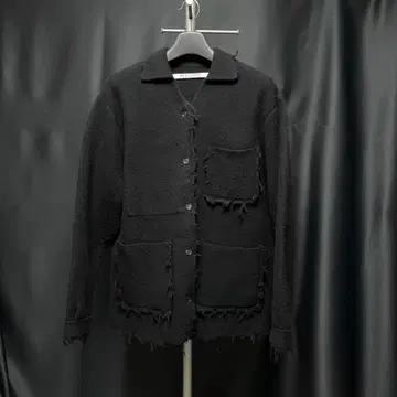 perverze Crash Knit Coat ブラック PERVERZE Wave Collar Crash Knit