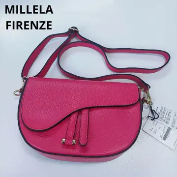 새상품 MILLELA FIRENZE 가죽 안장 숄더백 이탈리아제