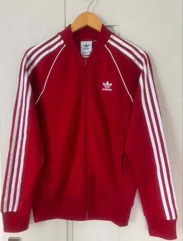 adidas 쓰리 스트라이프 트랙 탑 빨간색