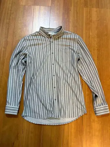 LACOSTE 슬림핏 스트라이프 셔츠 US L