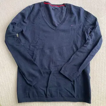 TOMMY HILFIGER 네이비 V넥 스웨터 S/P