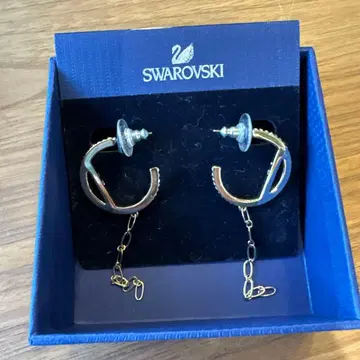 Swarovski 골드 후프 귀걸이 체인 포함