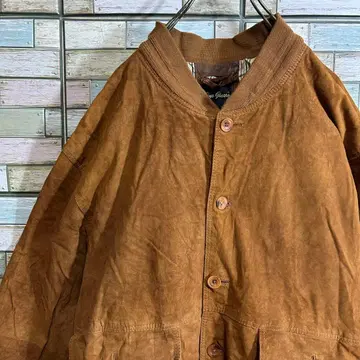 Gino Ginero 스웨이드 가죽 자켓 블루종 라이트 아우터 짧은 기장