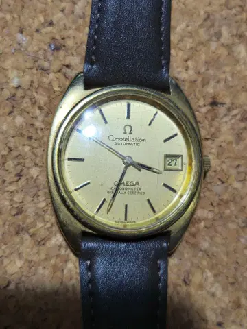 OMEGA Constellation 자동 와인딩 시계 골드 다이얼