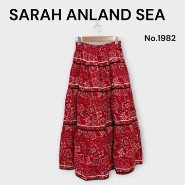 SARAH ANLAND SEA 반다나 패턴 롱 스커트 레드 계열