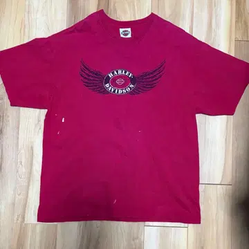 Harley-Davidson 티셔츠 빨간색 윙 로고 XL