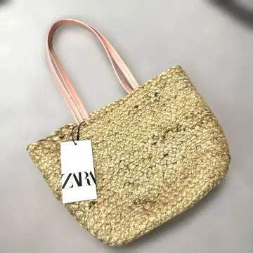 ZARA 주트백 핑크
