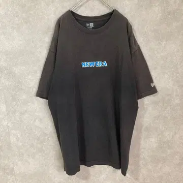 NEW ERA 로고 자수 T셔츠 반팔 XXL 사이즈 블랙