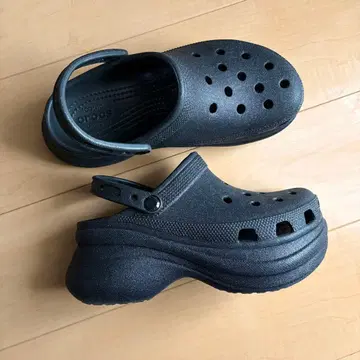 crocs bae glitter clgw 블랙 통굽 글리터 블랙