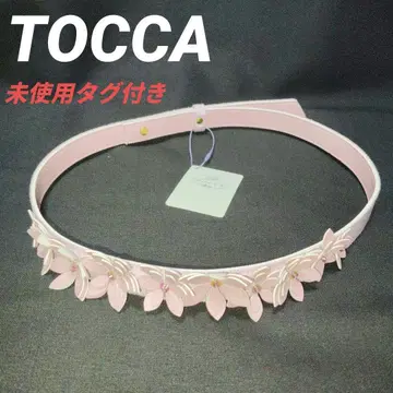 미사용 TOCCA 토카 벨트 꽃 장식 핑크 여성용