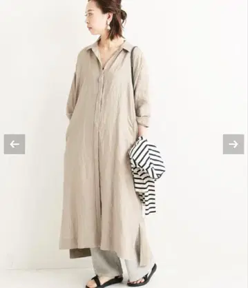 IENA 린넨 BIG 셔츠 원피스 38