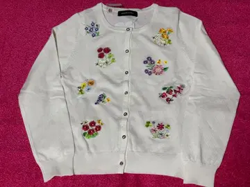 꽃무늬 자수 화이트 가디건 긴팔 퀸즈 코트 미사용 새상품 택 포함 화이트