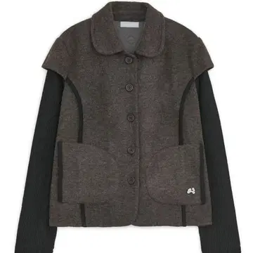 HUGYOURSKIN 라운드 칼라 니트 자켓(brown)