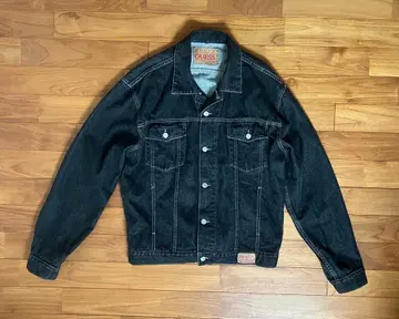 USA 제조 GUESS 블랙 데님 자켓 XL