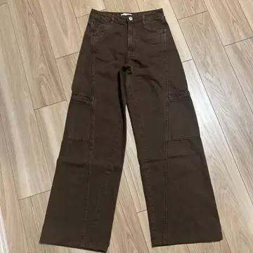 ZARA 브라운 카고 데님 EUR32