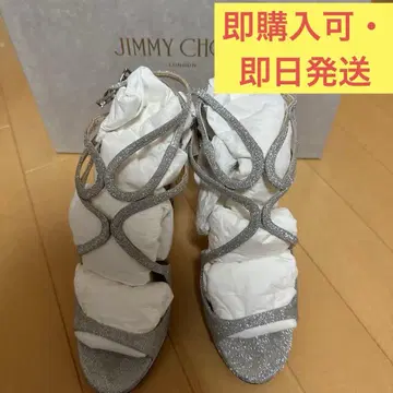 지미추 하이힐 실버 글리터