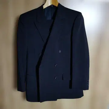 블랙 더블 브레스트 정장 자켓