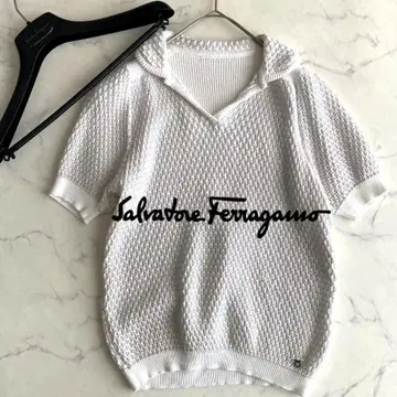 [레어] 살바토레 페라가모 FERRAGAMO 요철 편직 니트 썸머 폴로