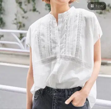 spick and span 60 로운 프렌치 레이스 블라우스