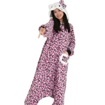 택 포함 키티 갸루 인형옷 레오파드 무늬 핑크 프리