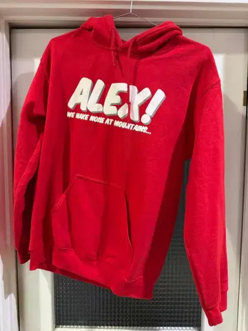 ALEX! 레드 후드 부착 후드티
