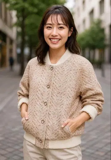 새상품급 필립림 봄버 자켓 블루종 트위드