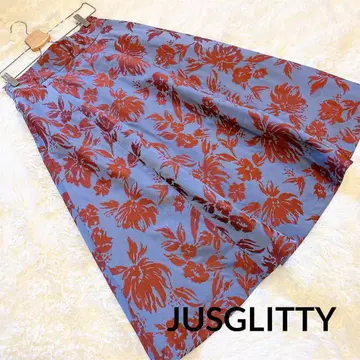저스길리티 JUSGLITTY 꽃무늬 플라워 자카드 스커트 롱
